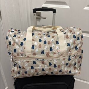 Miffy Cream and Multicolor Duffel Travel Bag